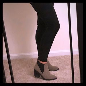 Grey faux suede booties
